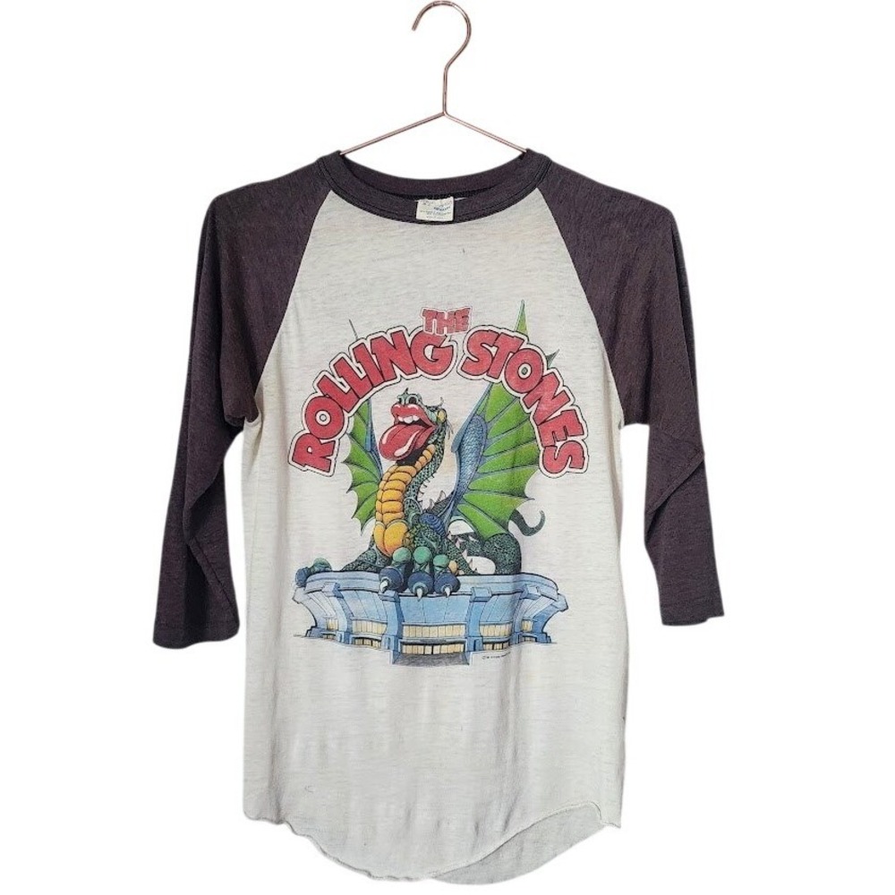 ROLLING STONES VINTAGE 80's Raglan Tour Tee Boulder Colorado Concert shirt USA M